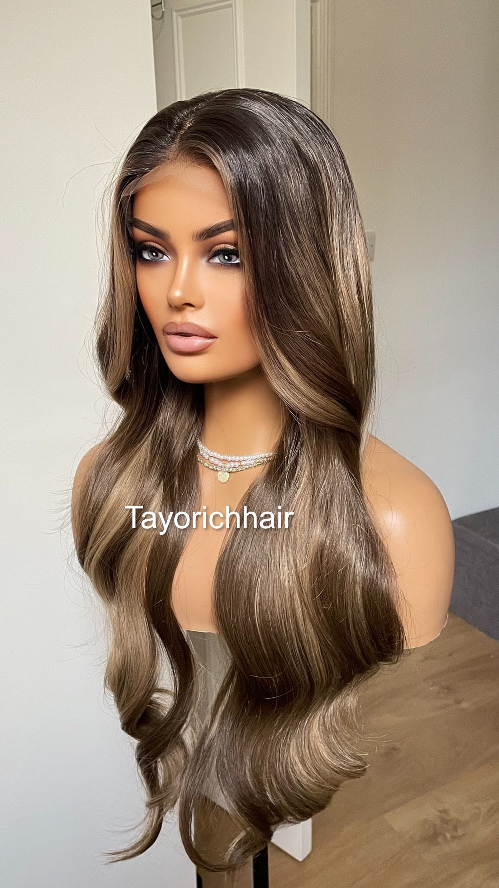 Money Piece Dark And Blonde Mix 13x4 Lace Front Wig/ Raelistic Pre Plucked Hairline/ Layered 24 Inches Wig For Women/ Natural Realistic Wig