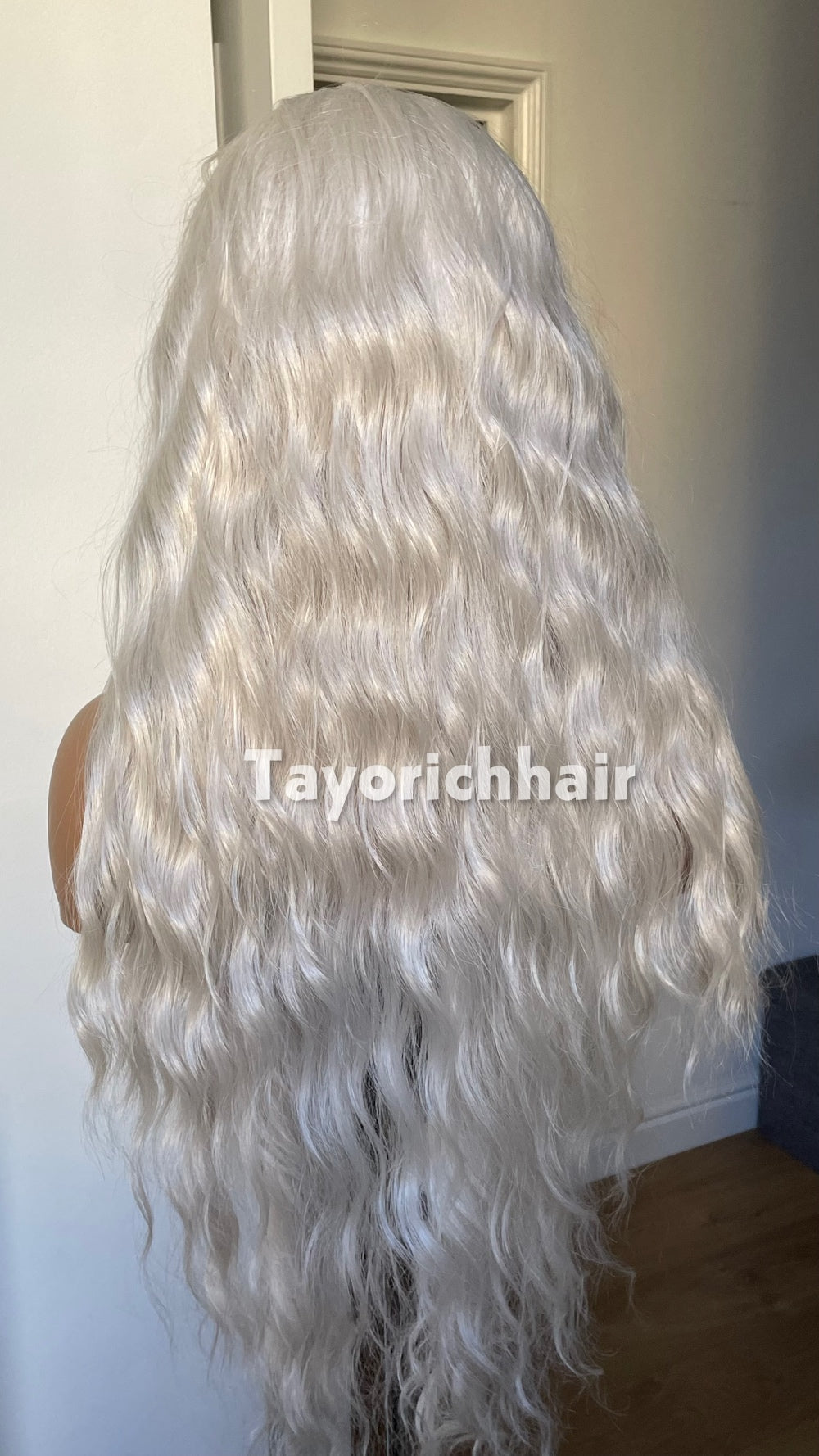 Tayorichhair Icy Platinum Blonde Loose Curls Wig – 24" Heat Safe Synthetic