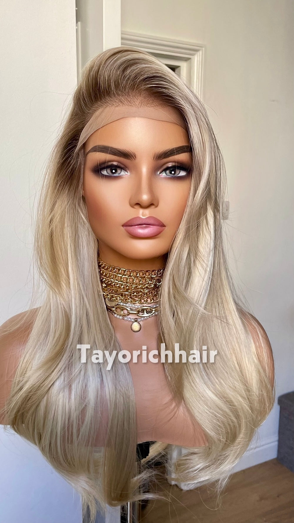 Mixed Light Blonde Heat Safe Synthetic Lace Front Wig | Layered 10” Front 20” Back | Low Density Natural Wig | Tayorichhair