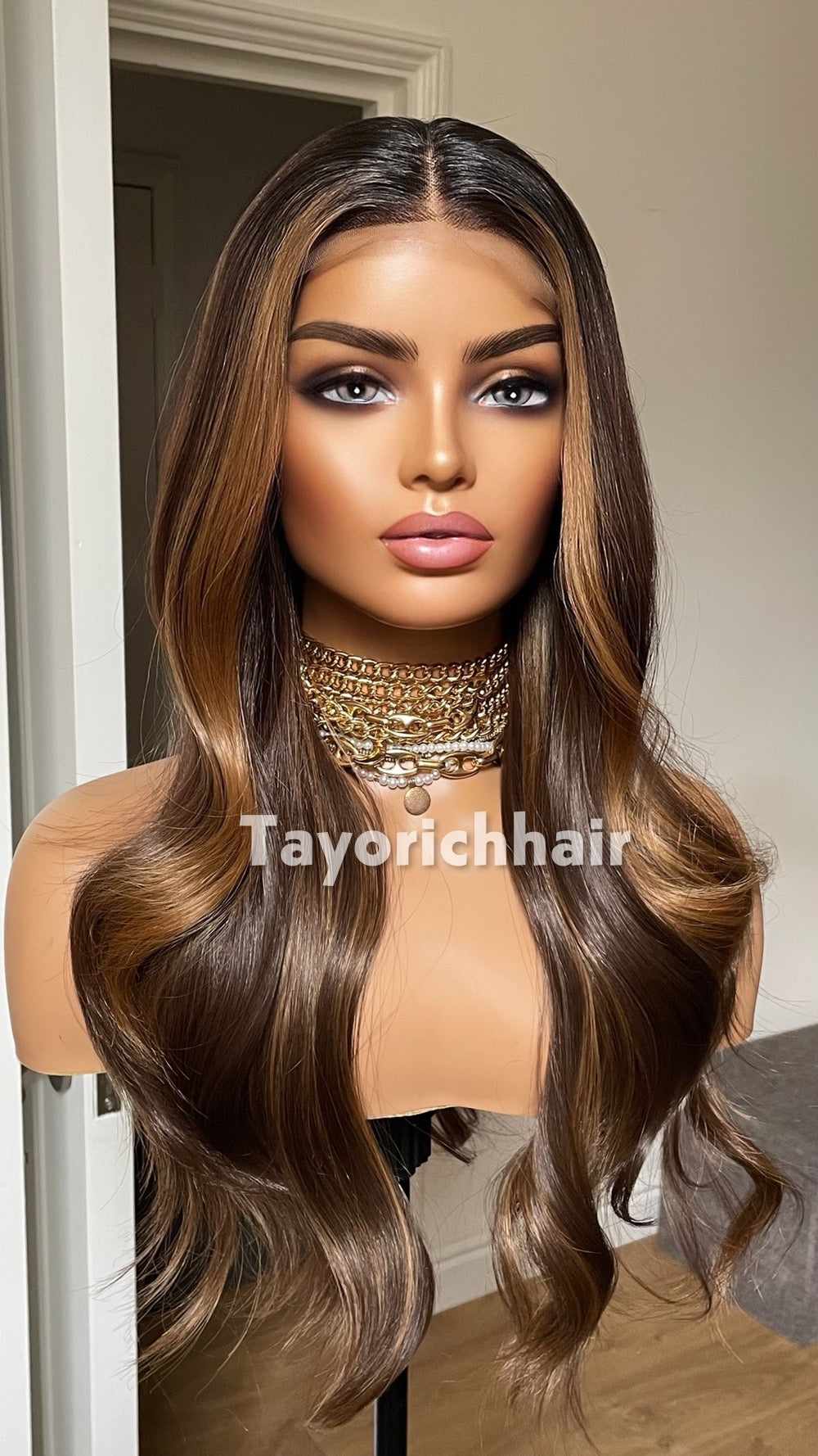 Brown Wig With Highlights