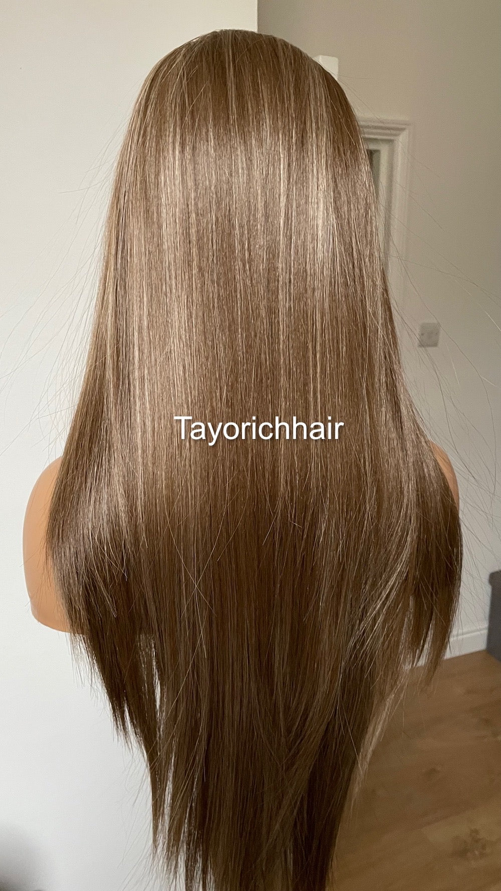Dark Ash Brown Synthetic Lace Frontal Wig/13 by 6 Lace Frontal/Long Straight Lace Wig/Dark Ash Brown Wig With Mild Highlights/Tayorichhair