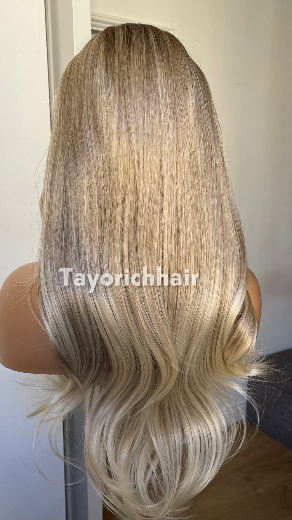 Medium Ash Blonde Wig with Soft Highlights | 22” Layered Wavy Lace Front Wig | Natural Looking Glueless Wig | Tayorichhair