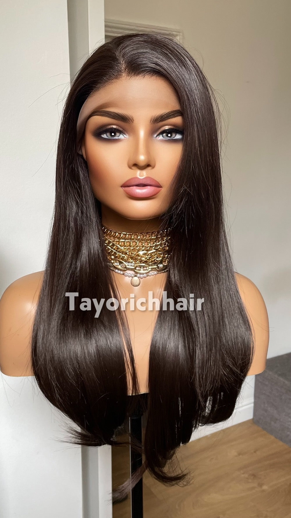 Long Straight Dark Brown Synthetic Wig: Free Part 20 Inch Synthetic, Spring Summer Wigs Collection
