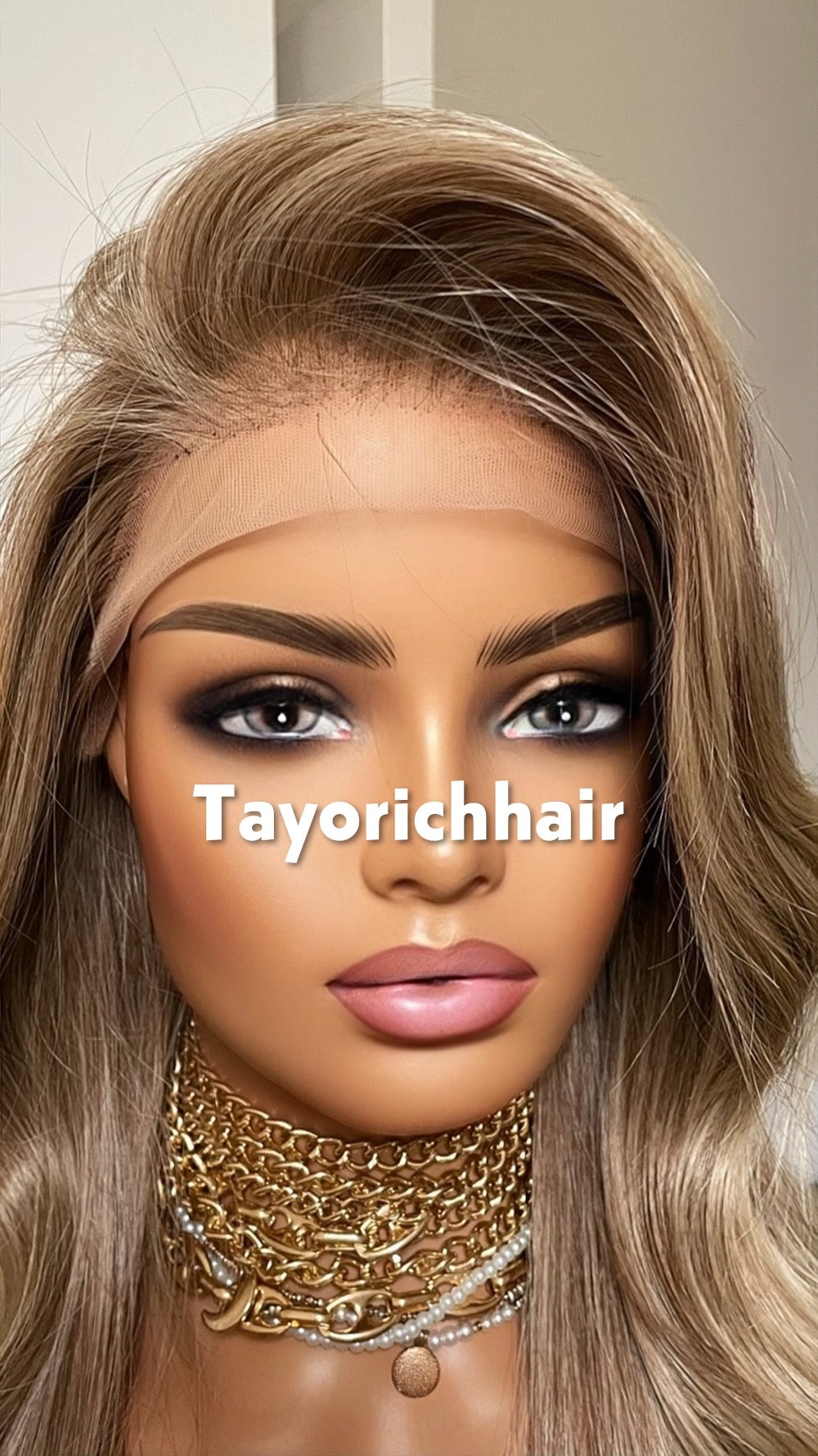 Ash Blonde Heat Safe Synthetic Lace Front Wig | 24” Layered | 13x6 Transparent Lace | Glueless | Tayorichhair