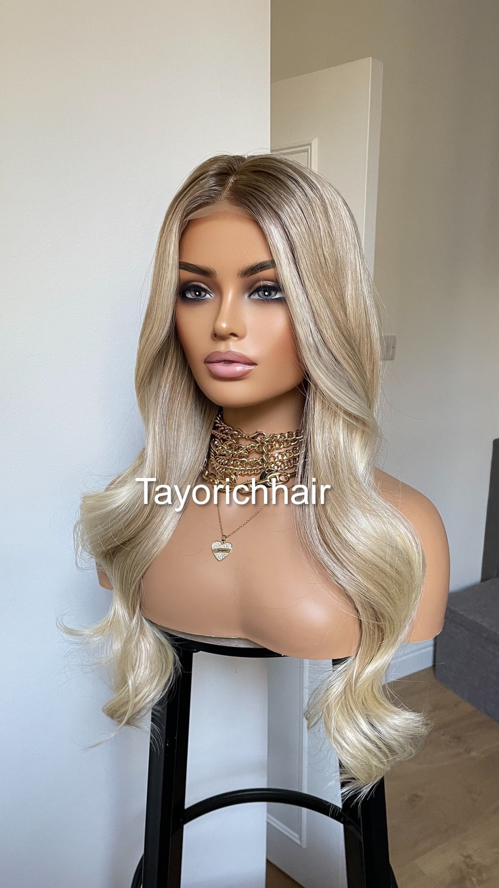 Face Framing Money Piece Rooted Light Warm Blonde Wig By Tayorichhair London