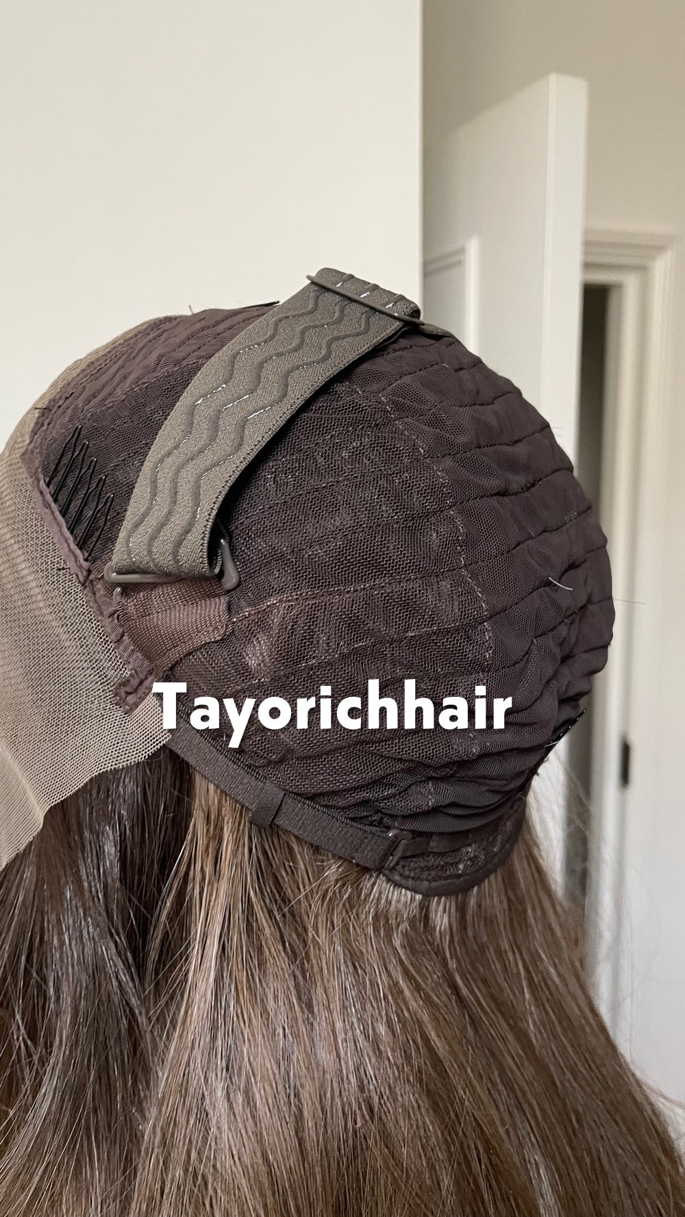 Tayorichhair 20" Dark Ash Blonde Wavy Synthetic Wig – 13x4 Transparent Lace, Glueless Money Piece Highlights (150% Density)