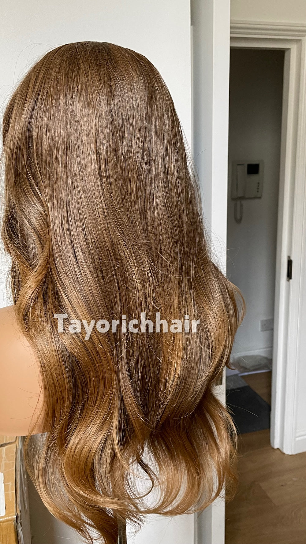 Mixed Caramel Brown Heat Safe Synthetic Lace Front Wig | 20” Wavy Wig | 13x4 Transparent Lace | Middle Part | Tayorichhair