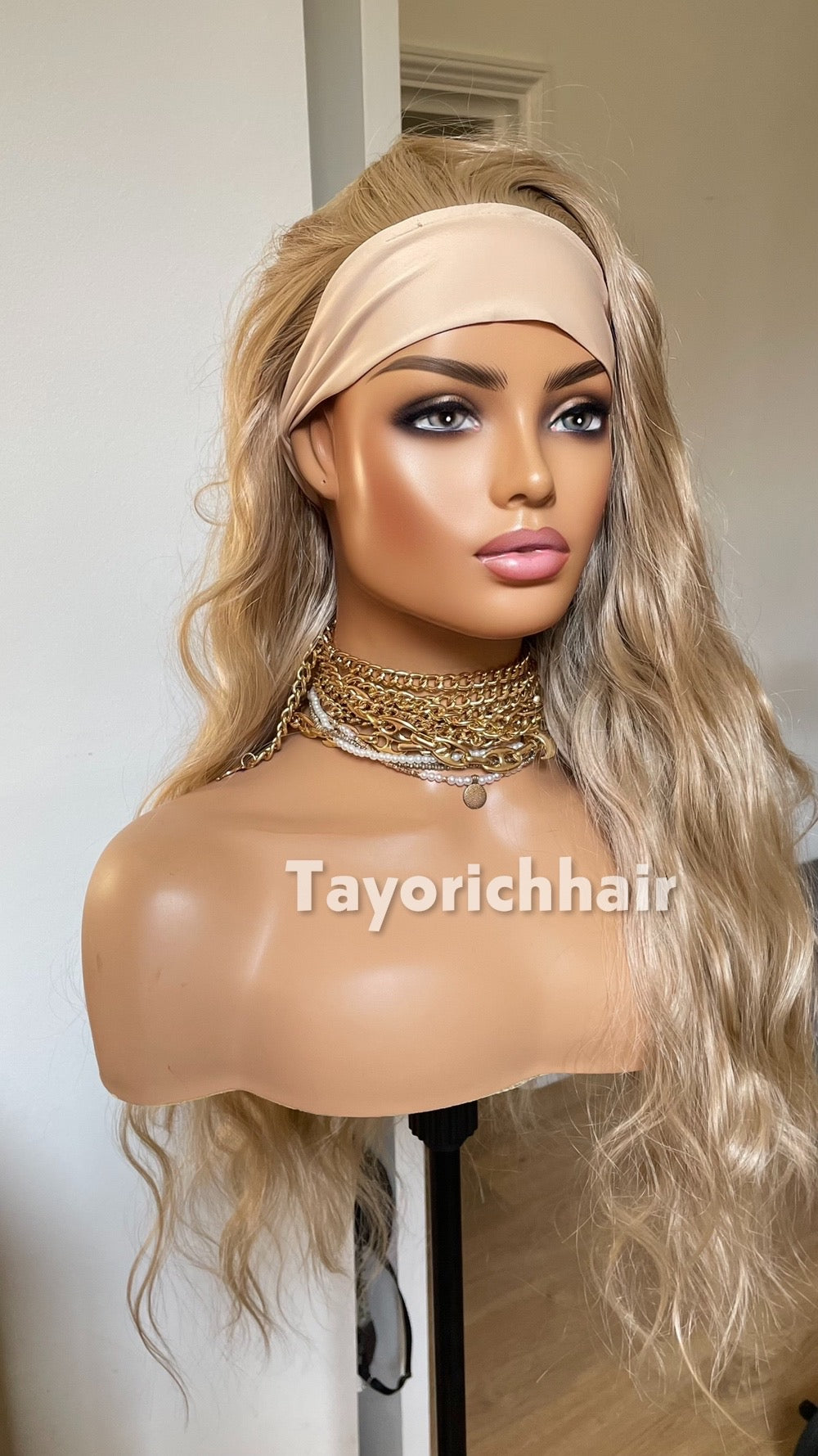 Glueless Ponytail Wig: Heat-Safe Synthetic Updo with Headband