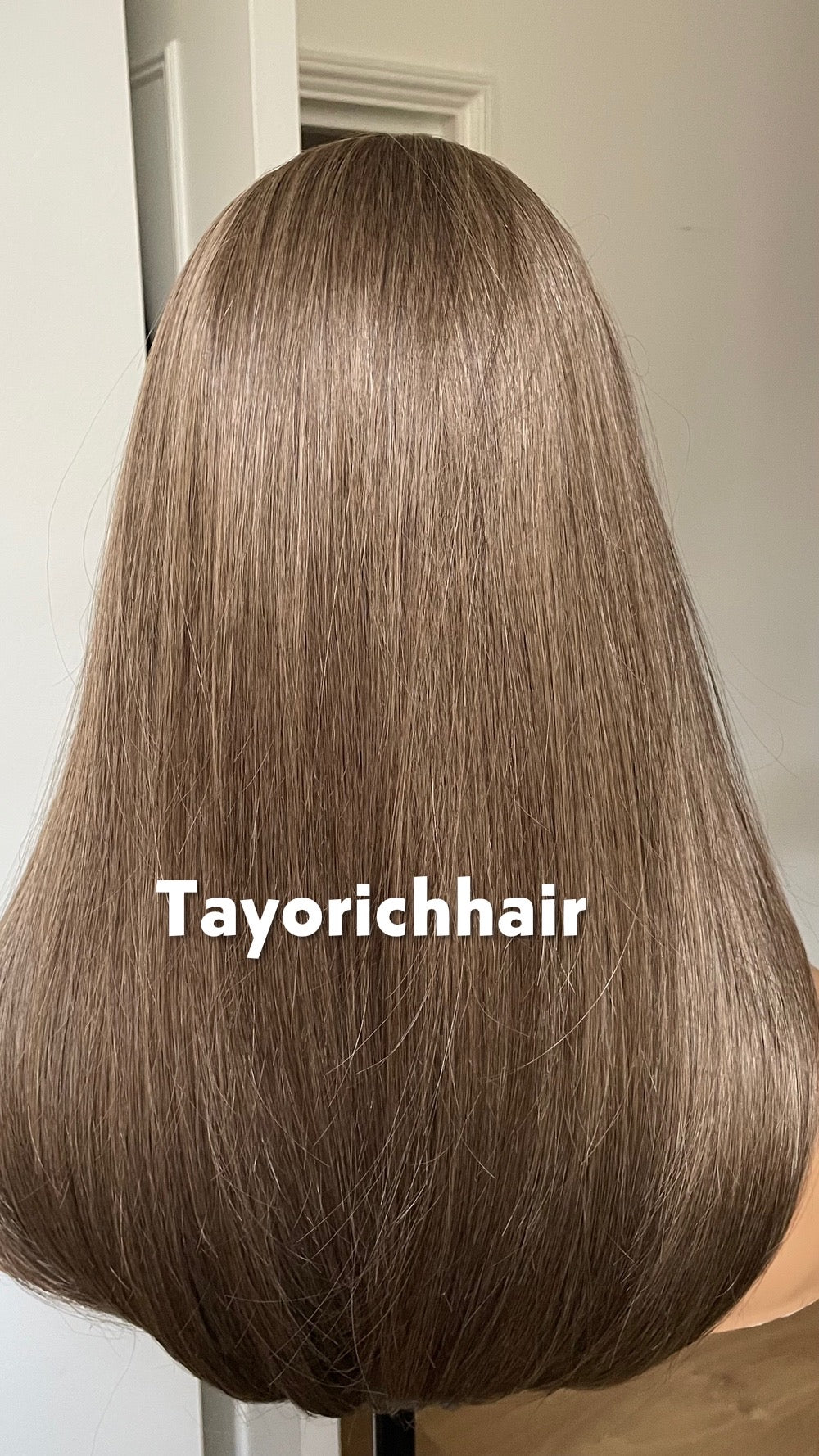 Dark Ash Blonde Straight Wig- 16 Inch Lace Front, Heat Resistant Synthetic Hair