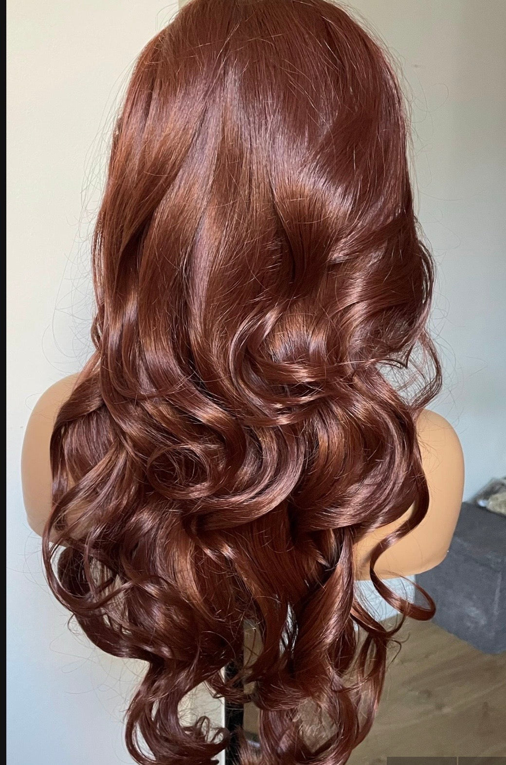 Reddish Brown Heat Safe Synthetic Lace Front Wig | 24” Bouncy Waves | 13x6 Transparent Lace | Glueless | Tayorichhair
