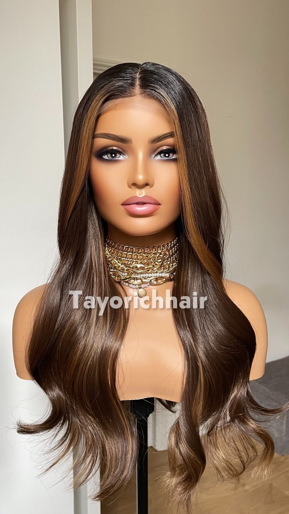 Brown Wig With Highlights