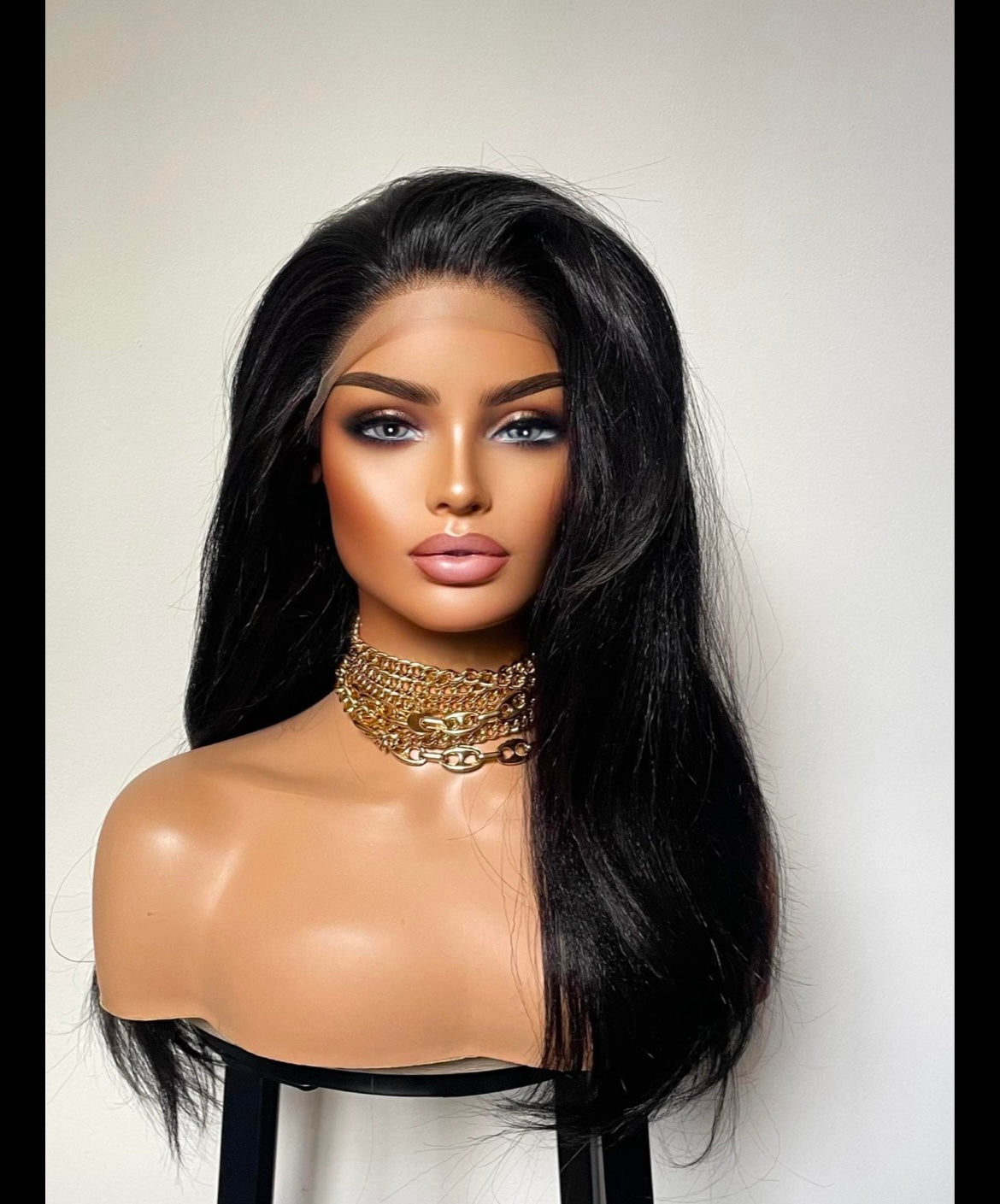 Jet Black Lace Front Wig For Women| Black Short Yaki Synthetic Wigs For Women| Daily Wig For Women| Party Wigs|Free Part Shoulder Length Wig