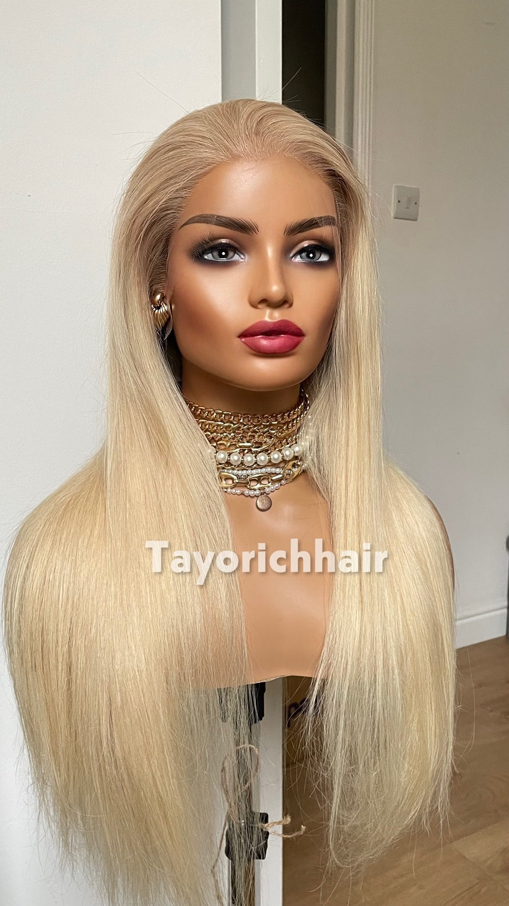 22 Inch Warm Blonde Human Hair Wig with 13x4 HD Lace Frontal