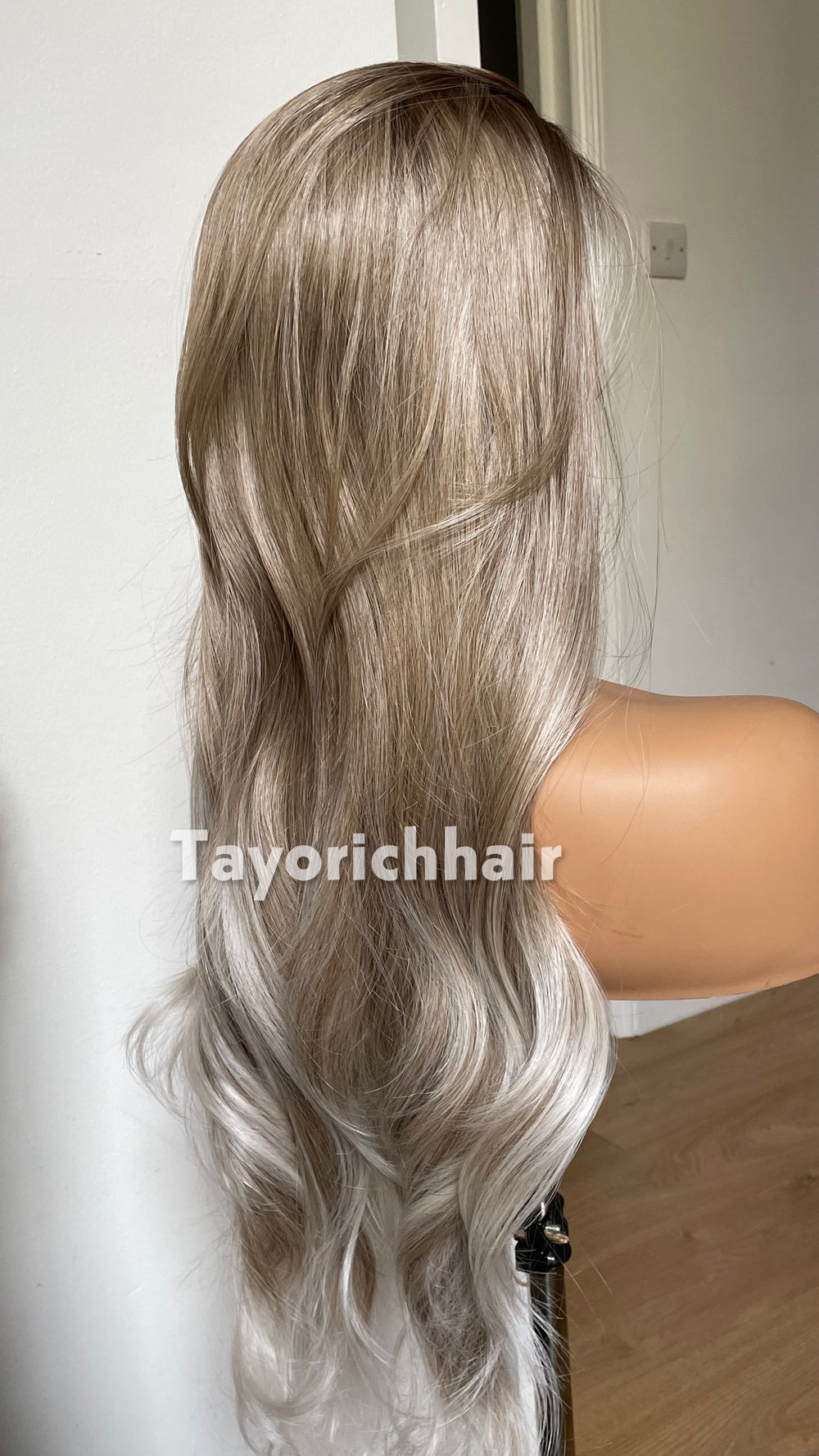 Dark Ash Blonde Wig With Highlights; Heat Safe Synthetic