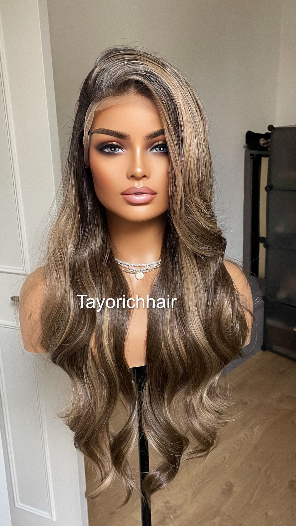 Money Piece Dark And Blonde Mix 13x4 Lace Front Wig/ Raelistic Pre Plucked Hairline/ Layered 24 Inches Wig For Women/ Natural Realistic Wig