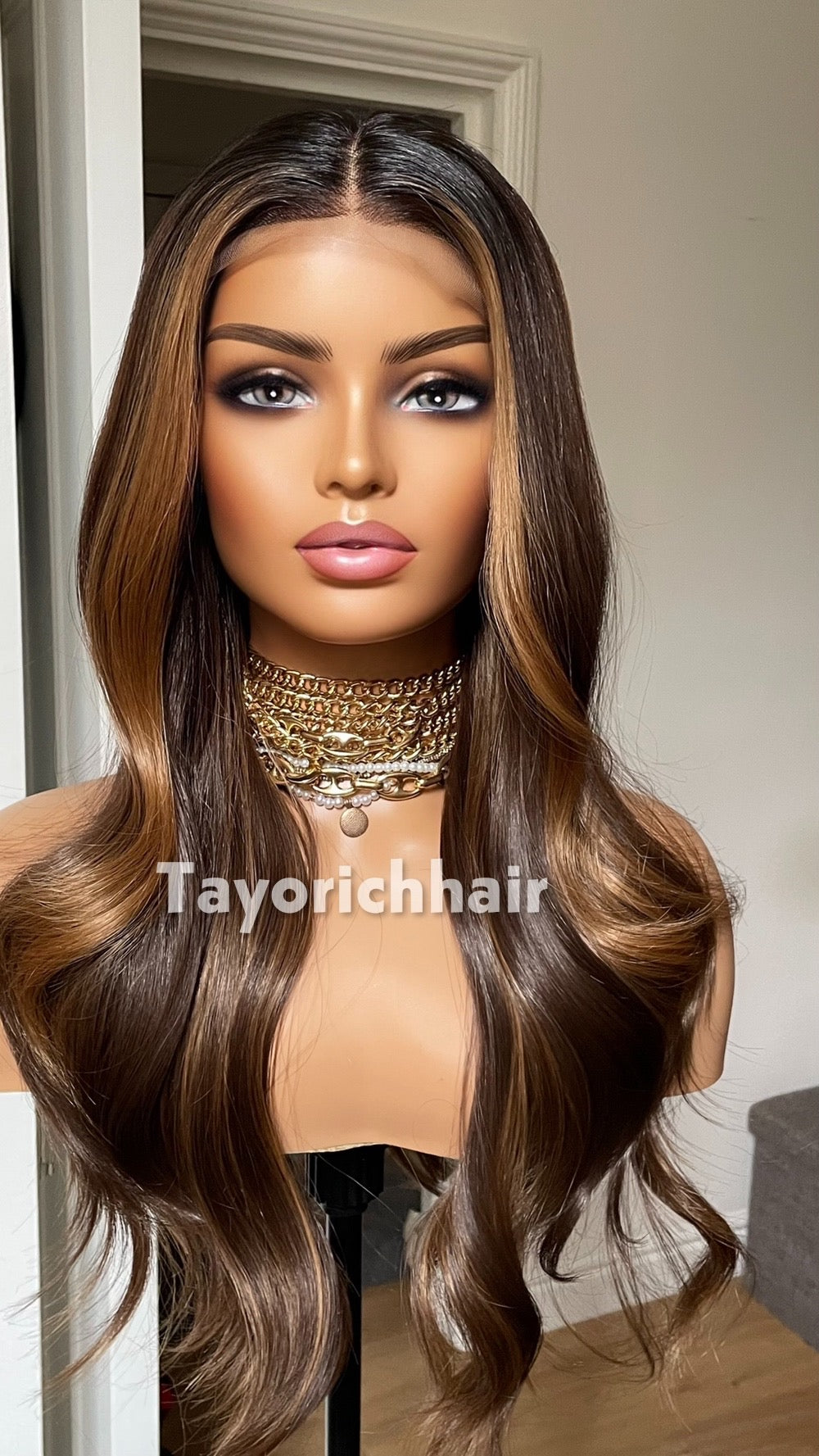 Brown Wig With Highlights
