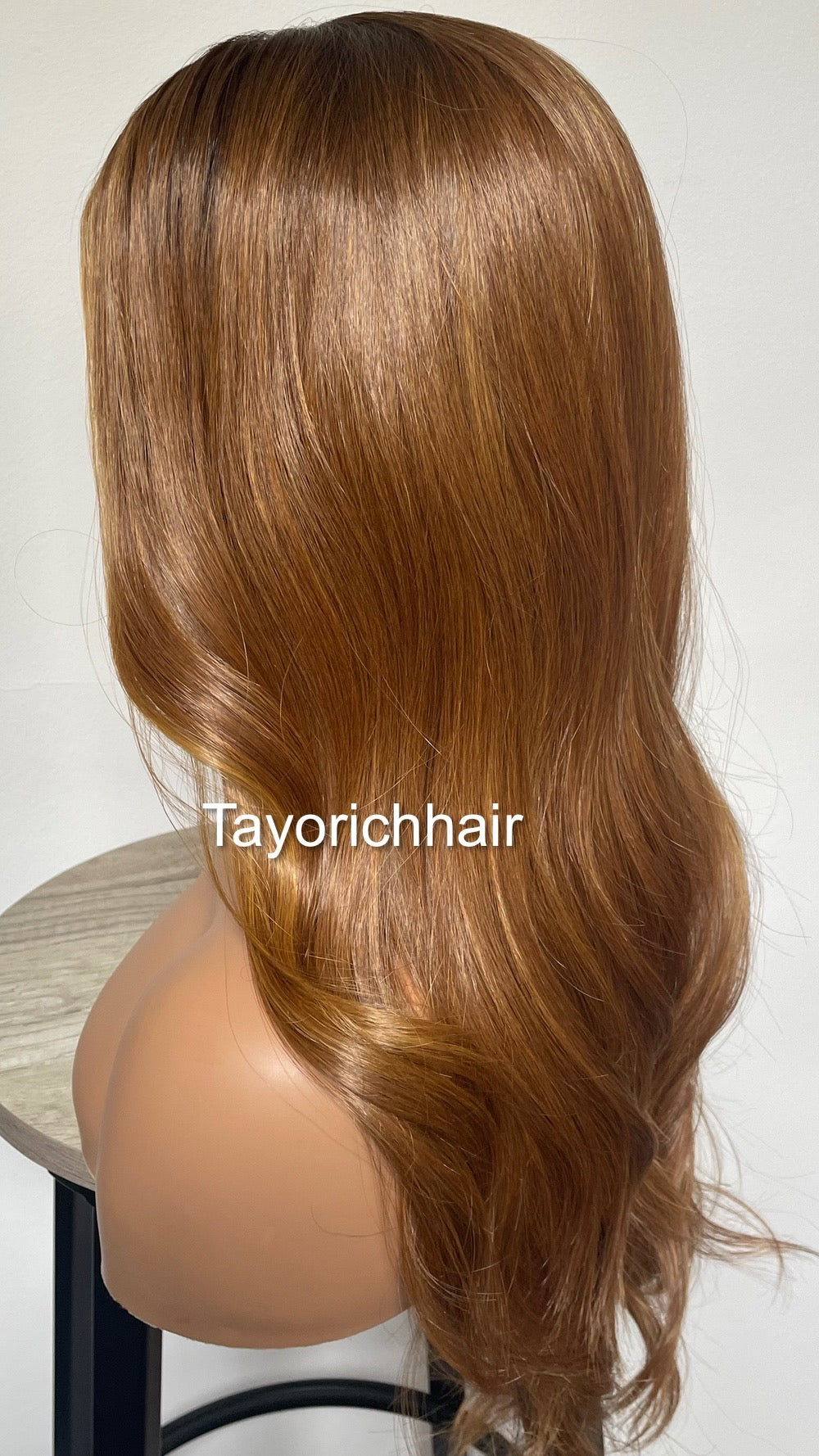 Ginger Auburn Synthetic Lace Wig With Dark Roots/ 20 Inches Soft Hair Luxury Synthetic Wig For Women Hairloss Alopecia/13x4 Lace Middle Part