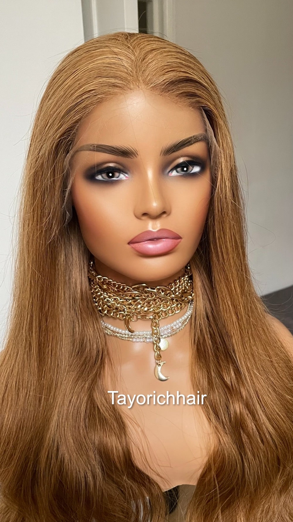 Golden Auburn Human Hair Wig/ Free Part Wig With HD 13x4 Lace/ 180% Density 24 Inches Wavy Real Hair Wig For Women Daily Wear Wigs By Tayorichhair