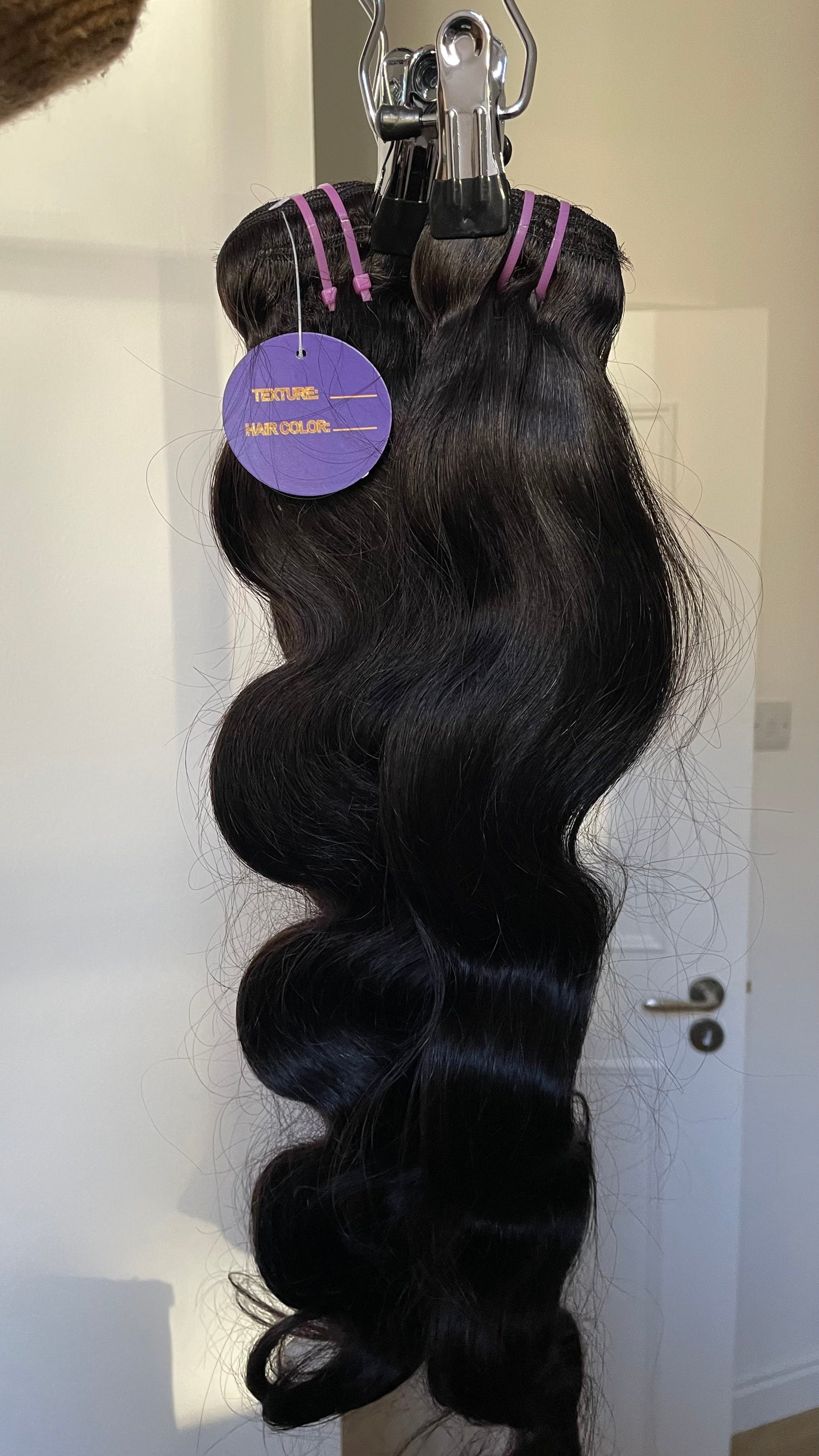 Black Weft Human Hair/ 3 Bundles 20 Inches Weft Hair Extension/ 100% Real Human Hair Bundles Extension/High Quality Black Human Hair Wefts