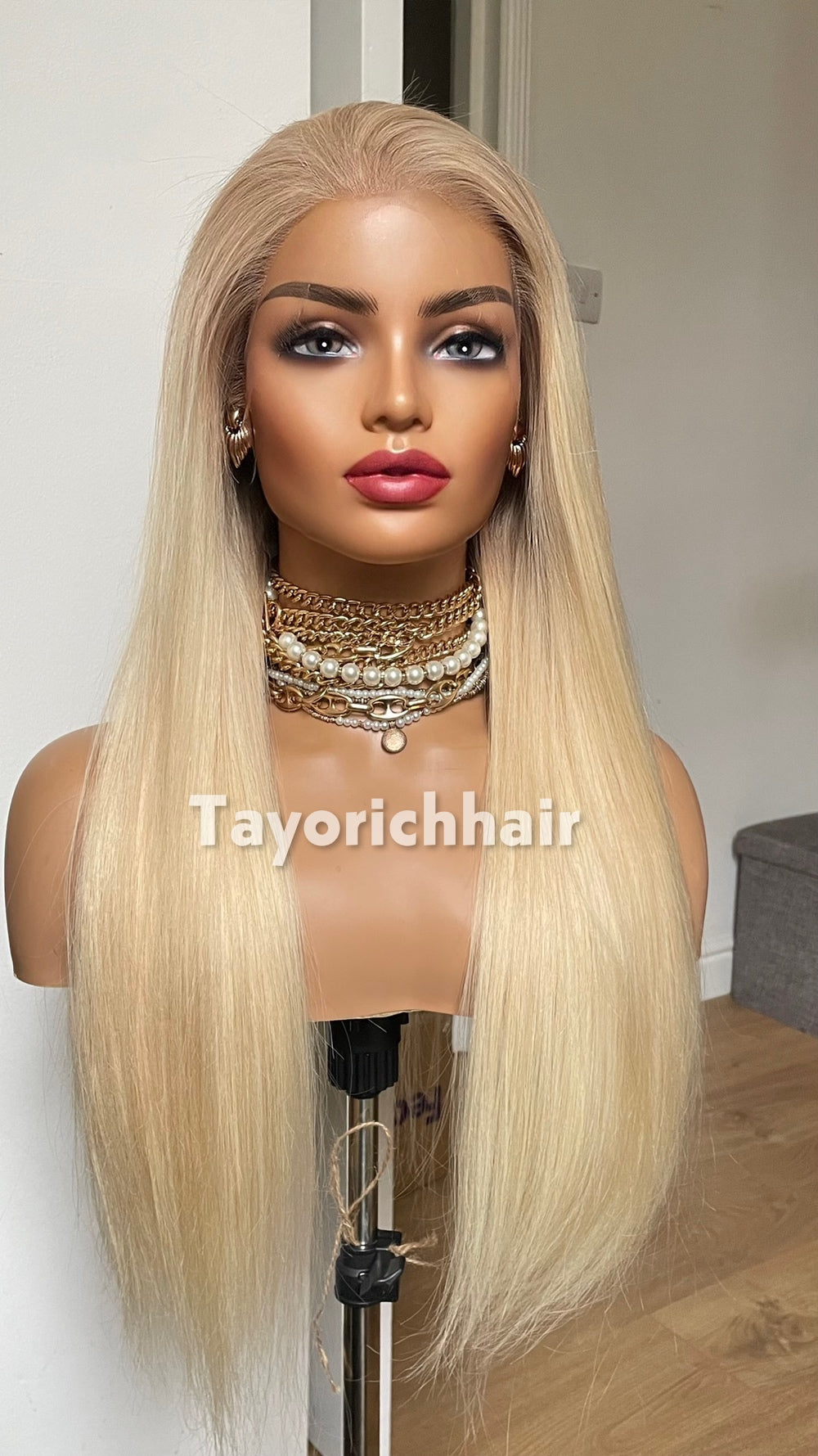 22 Inch Warm Blonde Human Hair Wig with 13x4 HD Lace Frontal
