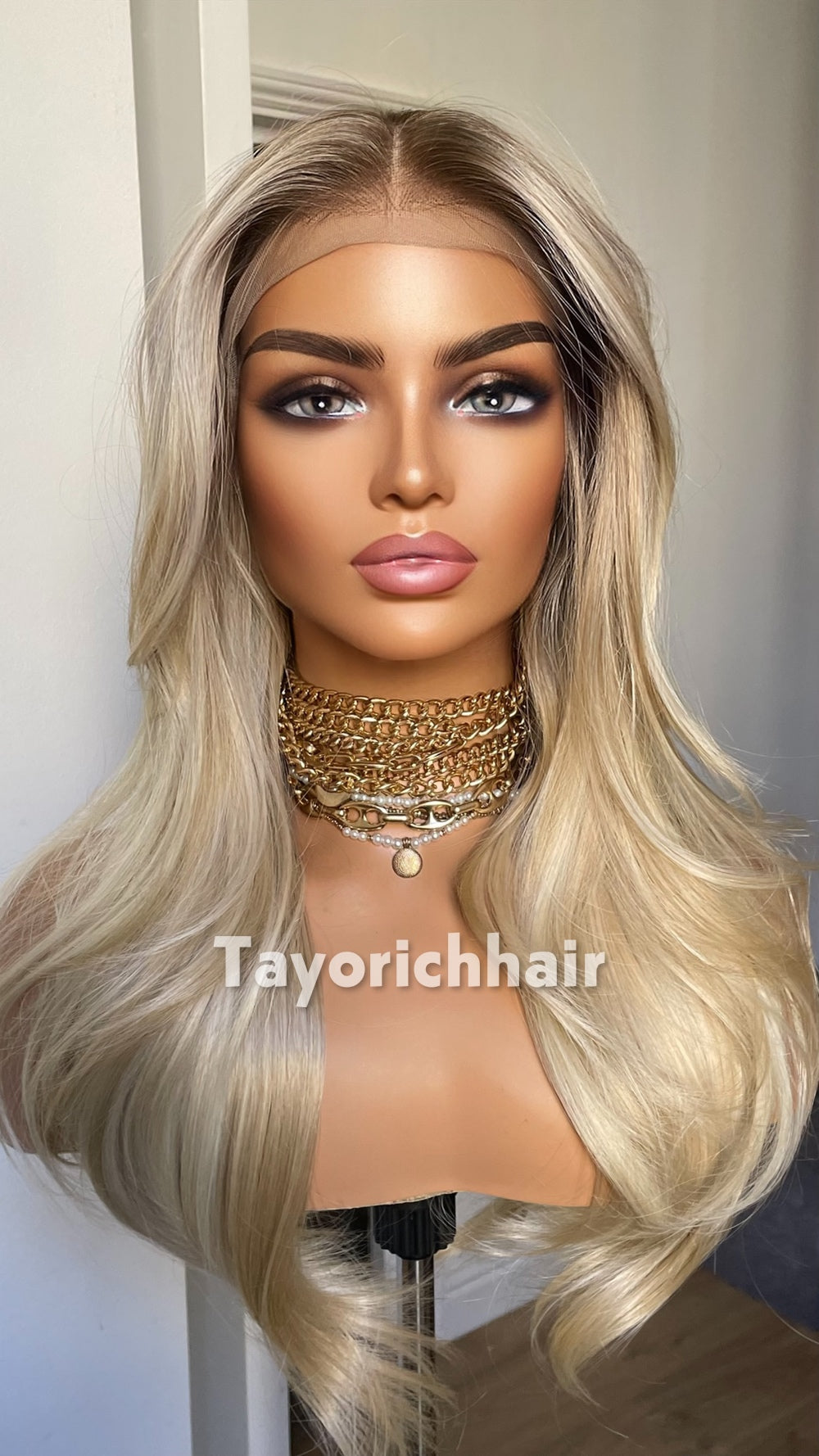 Mixed Light Blonde Heat Safe Synthetic Lace Front Wig | Layered 10” Front 20” Back | Low Density Natural Wig | Tayorichhair