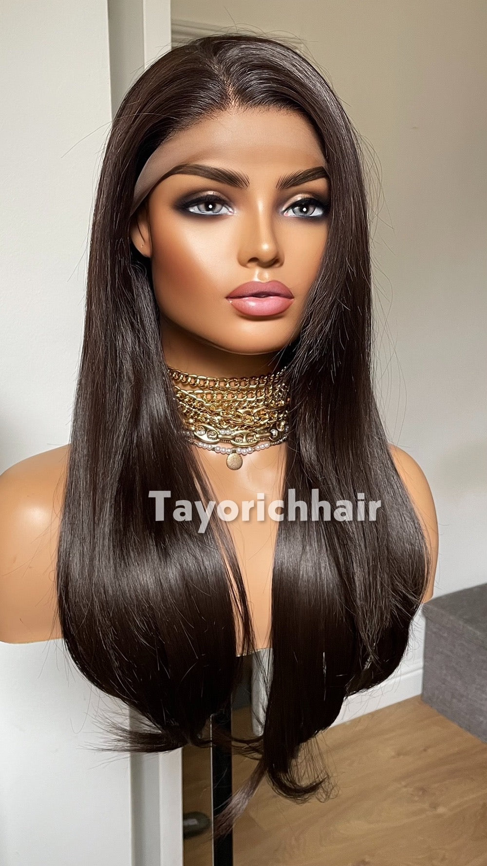 Long Straight Dark Brown Synthetic Wig: Free Part 20 Inch Synthetic, Spring Summer Wigs Collection