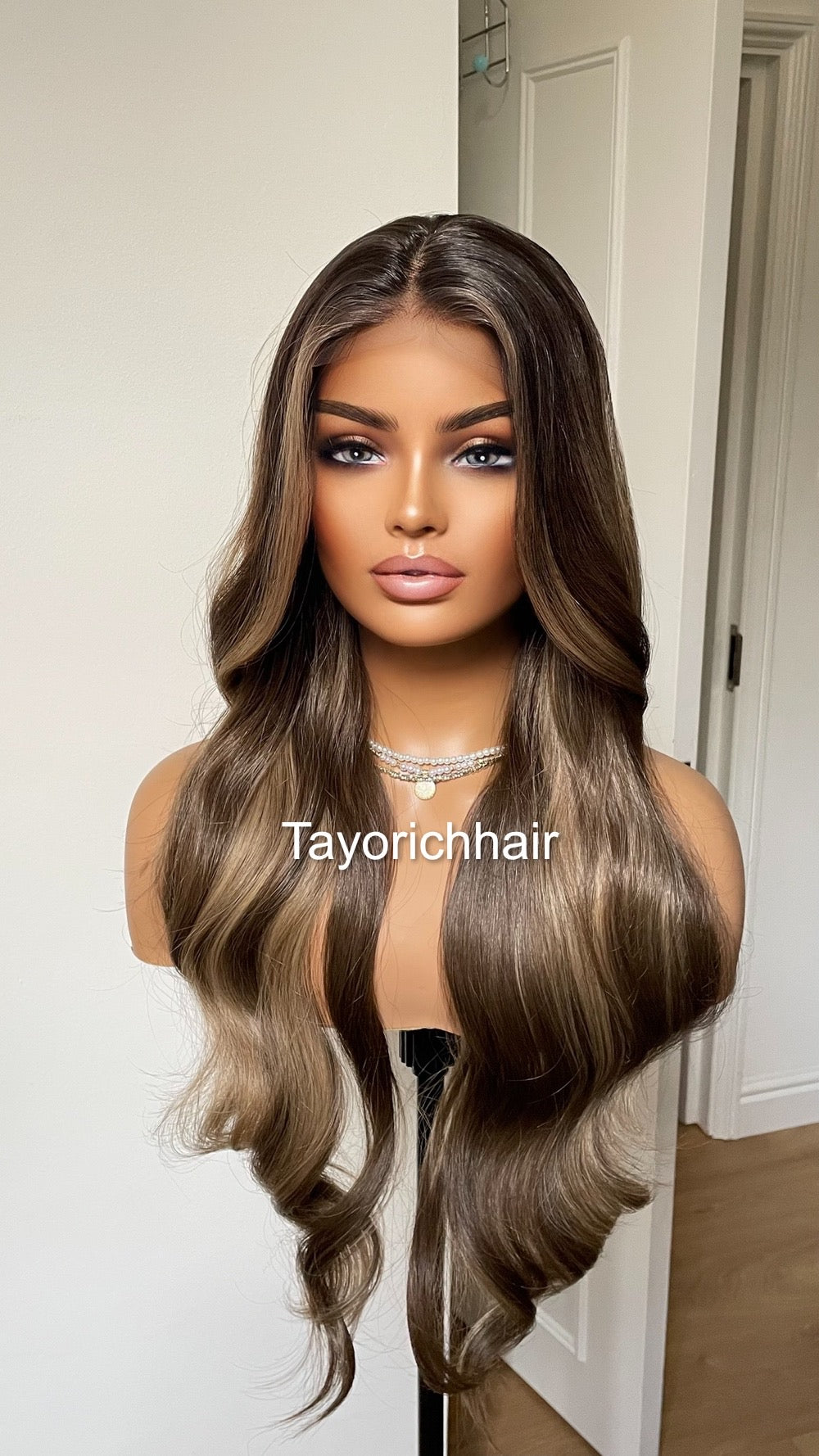 Money Piece Dark And Blonde Mix 13x4 Lace Front Wig/ Raelistic Pre Plucked Hairline/ Layered 24 Inches Wig For Women/ Natural Realistic Wig
