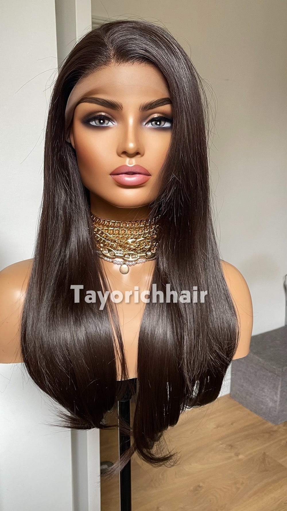 Long Straight Dark Brown Synthetic Wig: Free Part 20 Inch Synthetic, Spring Summer Wigs Collection