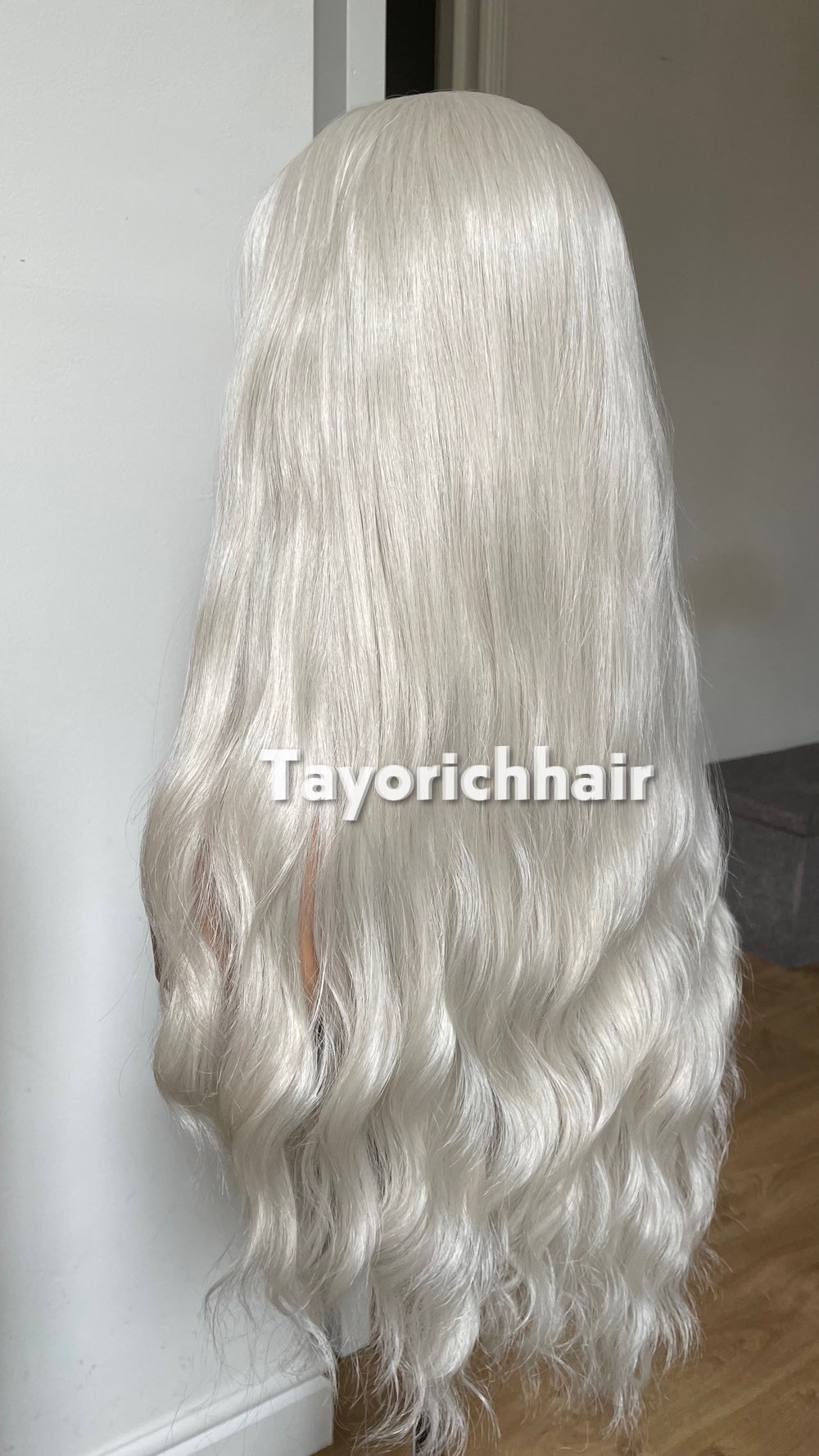 Platinum Blonde Lace Front Wig: 26 Inch Wavy Hair 13 by 6 Lace