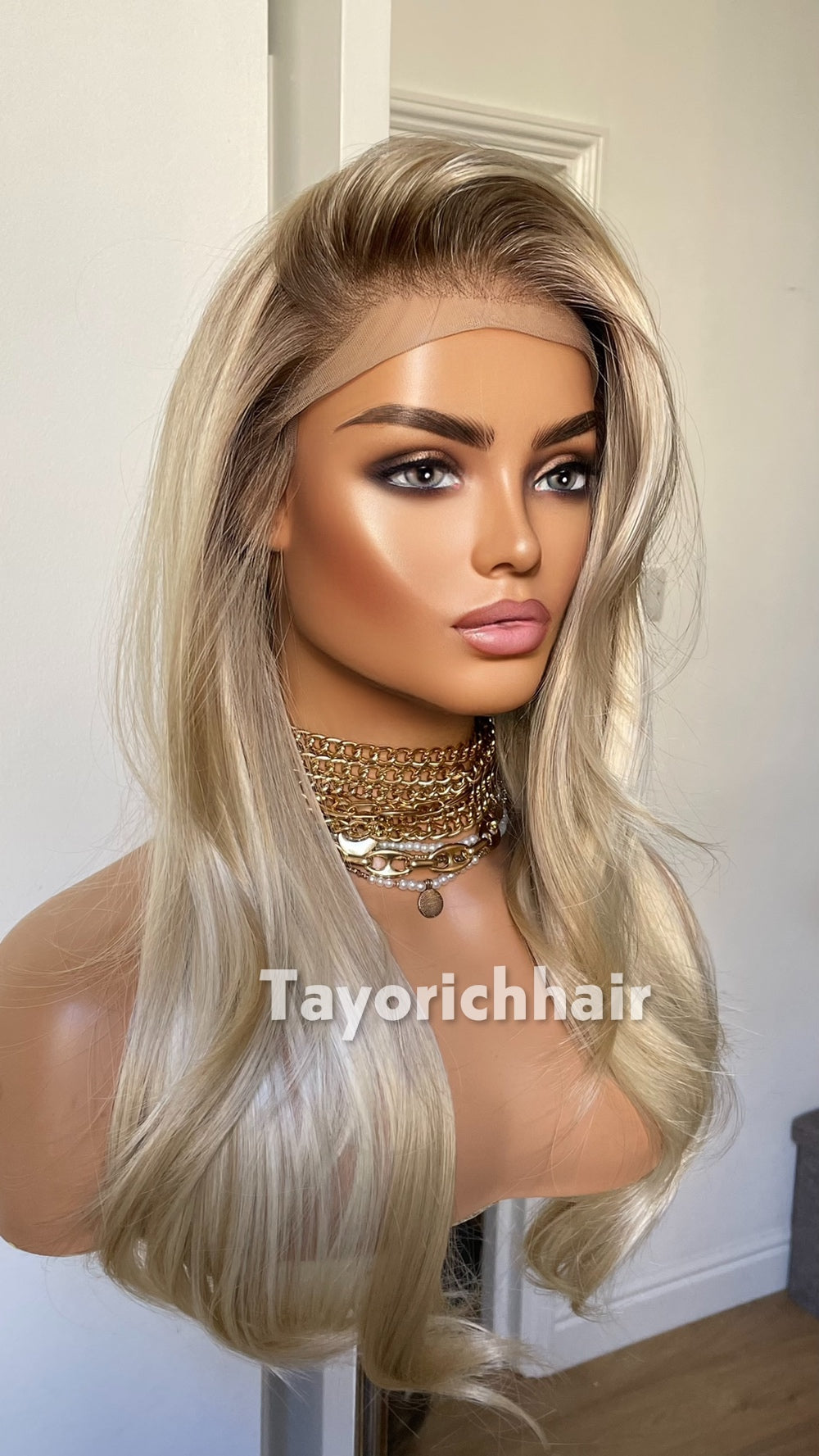 Mixed Light Blonde Heat Safe Synthetic Lace Front Wig | Layered 10” Front 20” Back | Low Density Natural Wig | Tayorichhair