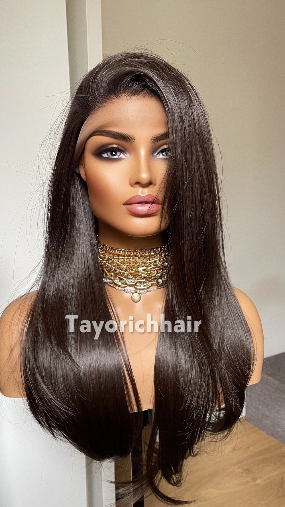 Long Straight Dark Brown Synthetic Wig: Free Part 20 Inch Synthetic, Spring Summer Wigs Collection