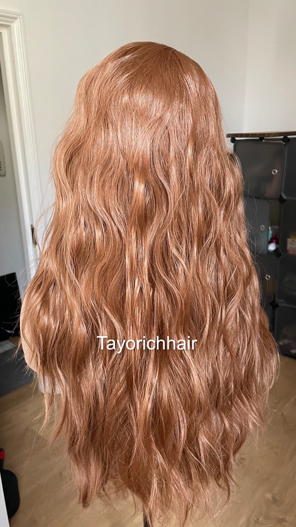 Auburn Ponytail Headbang Synthetic Wig/ No Lace Wig/ Auburn Brown Updo Heat Safe Synthetic Wig For Women/ Auburn Wavy Hair Wig