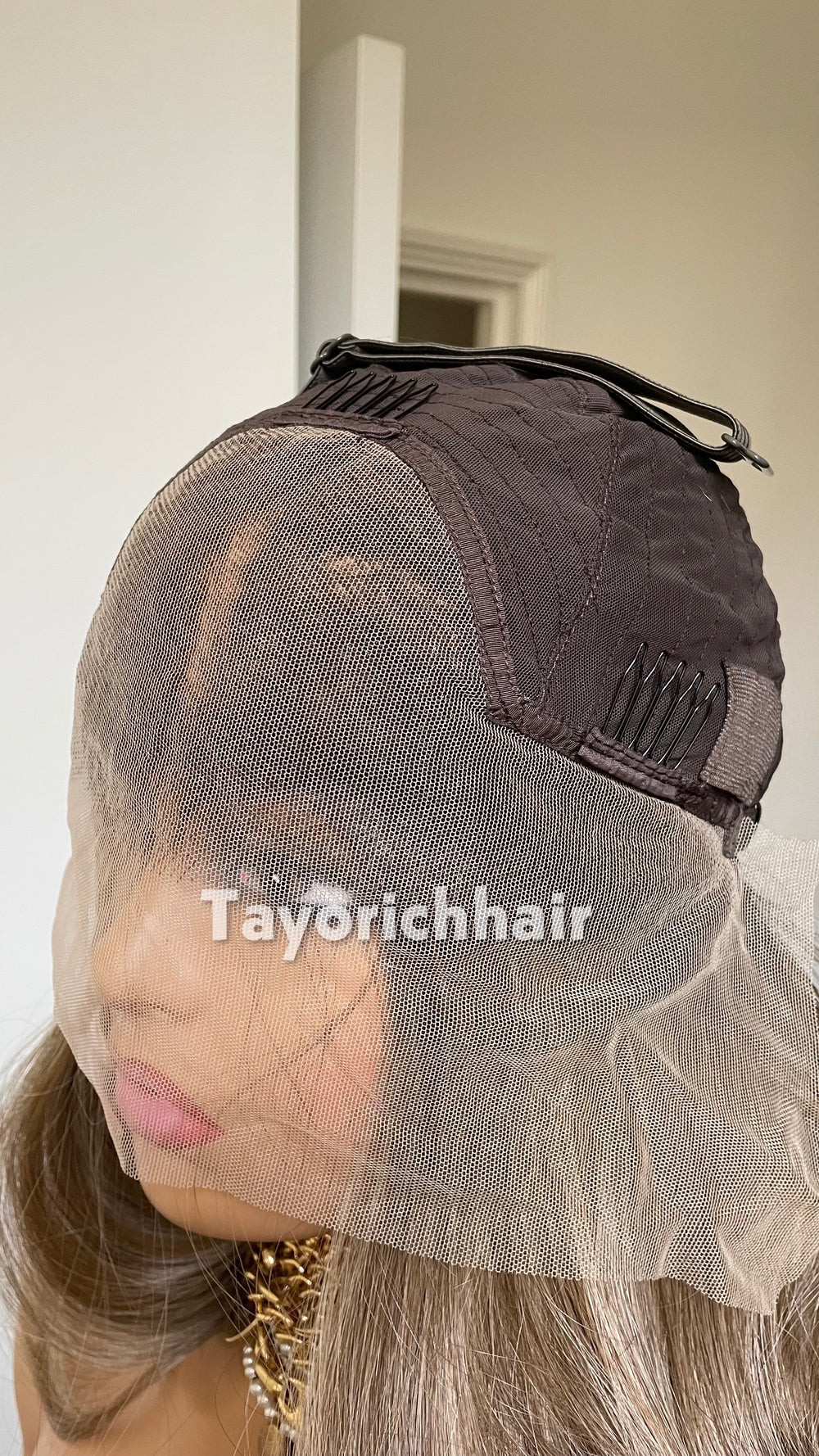 Dark Ash Brown 22” Wavy Wig | Platinum Highlights & 13x4 Lace