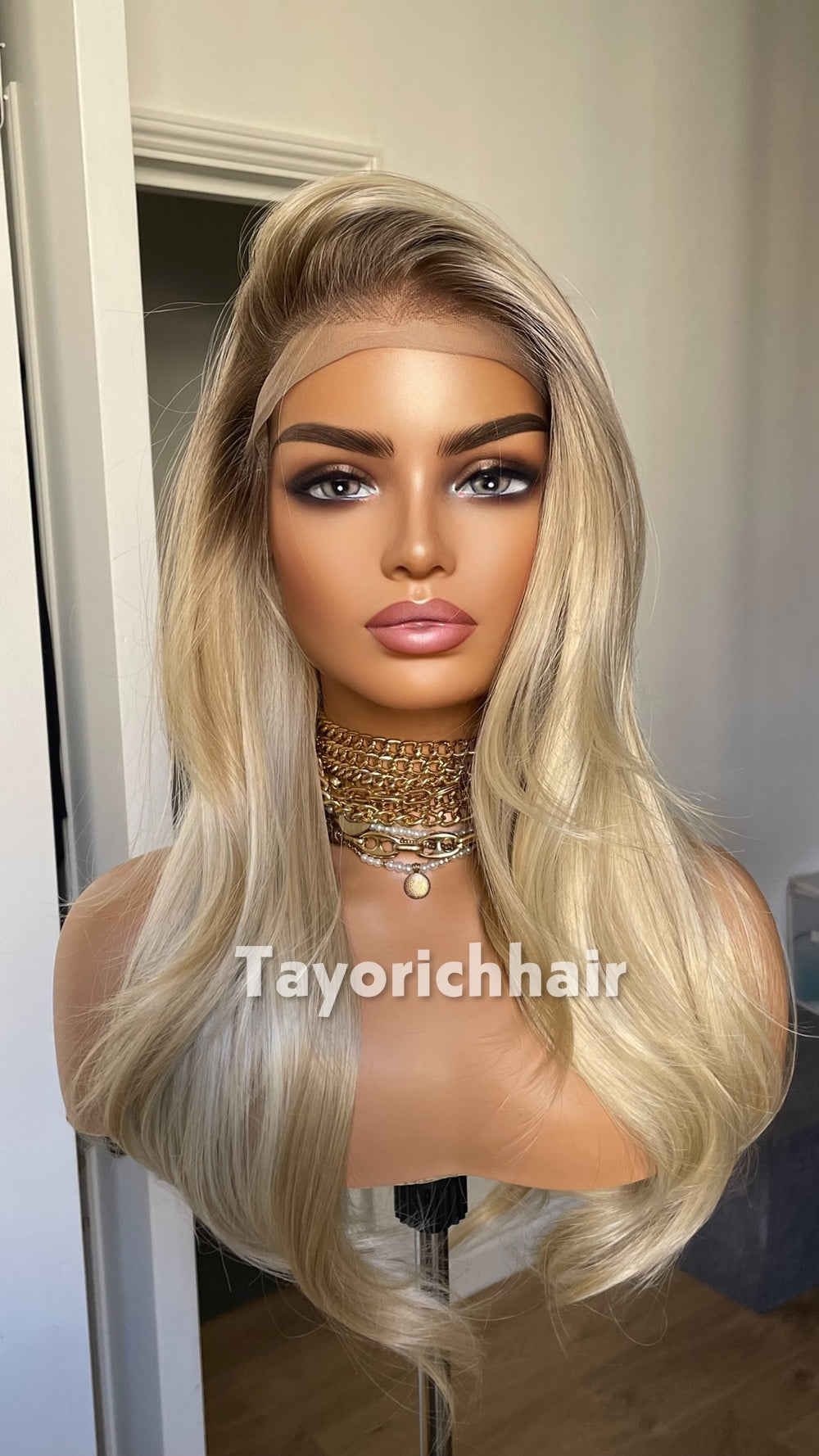 Mixed Light Blonde Heat Safe Synthetic Lace Front Wig | Layered 10” Front 20” Back | Low Density Natural Wig | Tayorichhair