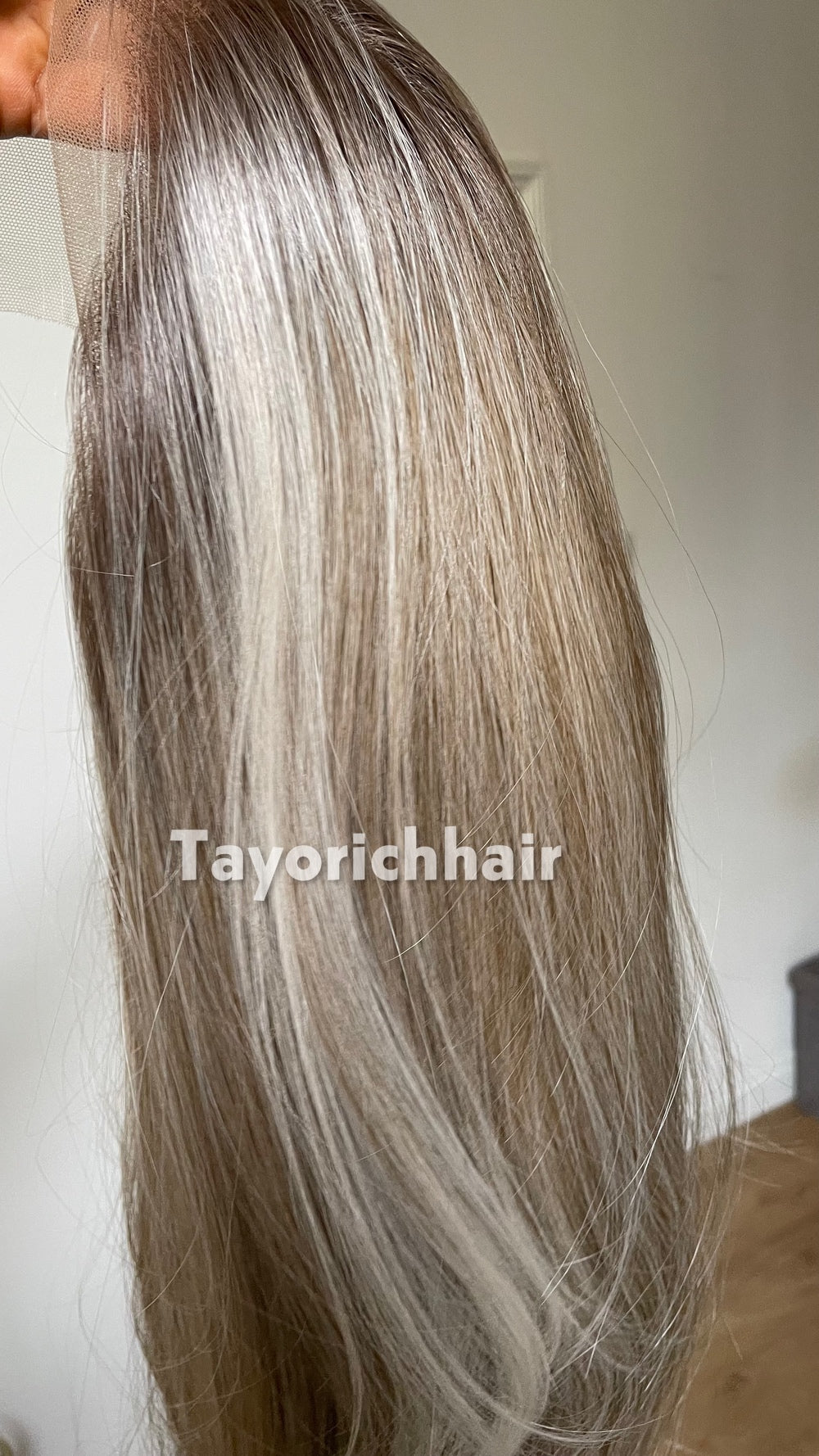 Dark Ash Blonde Wig With Highlights; Heat Safe Synthetic
