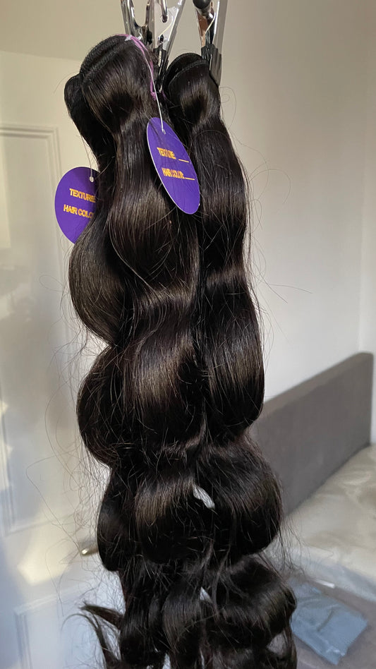 Black Weft Human Hair/ 3 Bundles 20 Inches Weft Hair Extension/ 100% Real Human Hair Bundles Extension/High Quality Black Human Hair Wefts