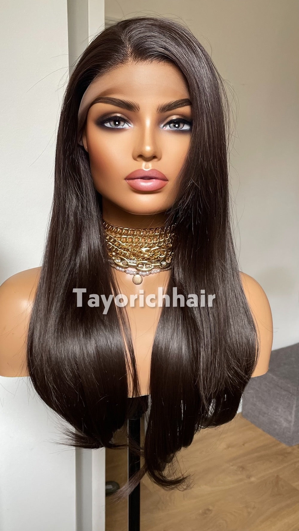 Long Straight Dark Brown Synthetic Wig: Free Part 20 Inch Synthetic, Spring Summer Wigs Collection