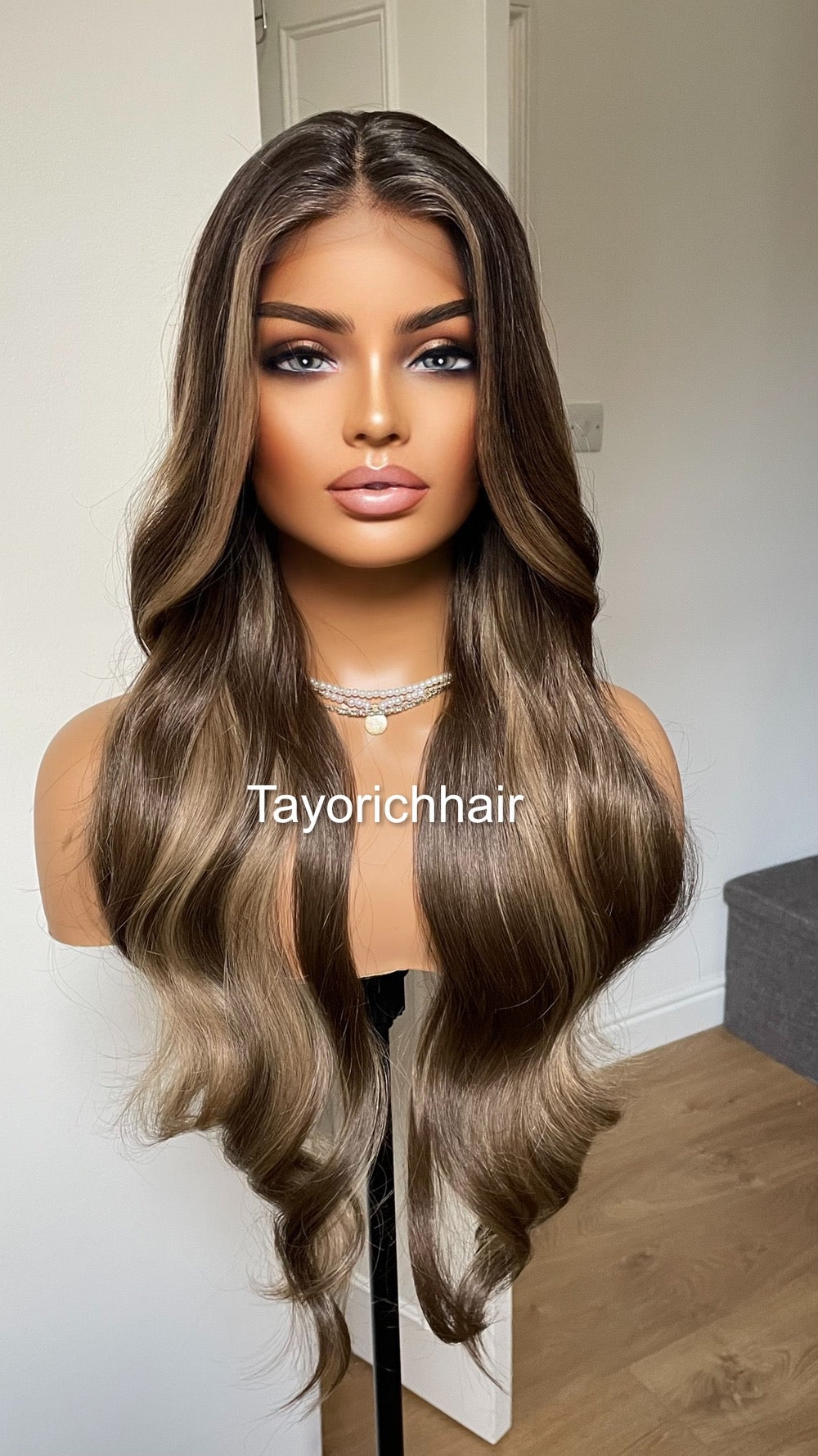 Money Piece Dark And Blonde Mix 13x4 Lace Front Wig/ Raelistic Pre Plucked Hairline/ Layered 24 Inches Wig For Women/ Natural Realistic Wig