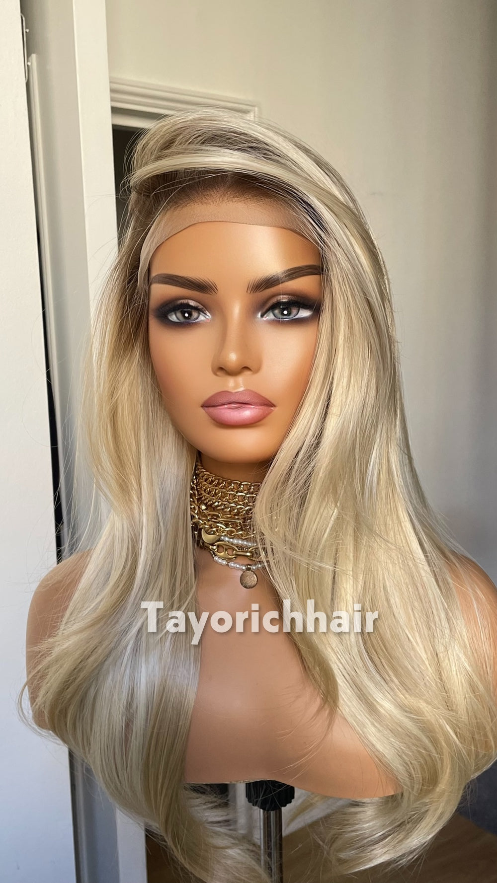 Mixed Light Blonde Heat Safe Synthetic Lace Front Wig | Layered 10” Front 20” Back | Low Density Natural Wig | Tayorichhair