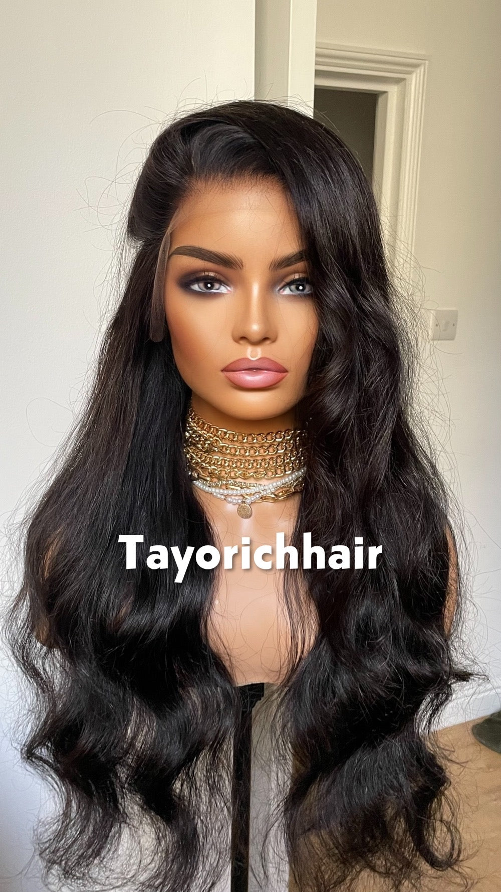 Black Human Hair Lace Wig; Bleached Knots, Small Cap, HD Lace