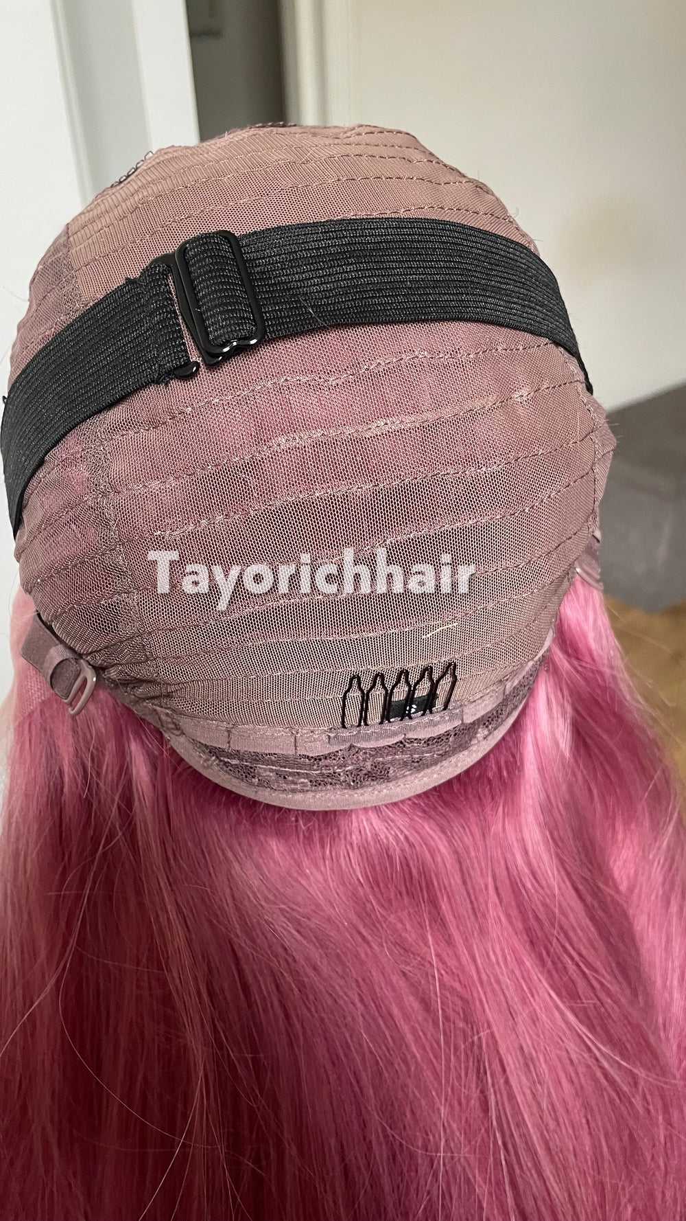 22-Inch Pastel Pink Straight Human Hair Wig – 13x4 Lace, 150% Density