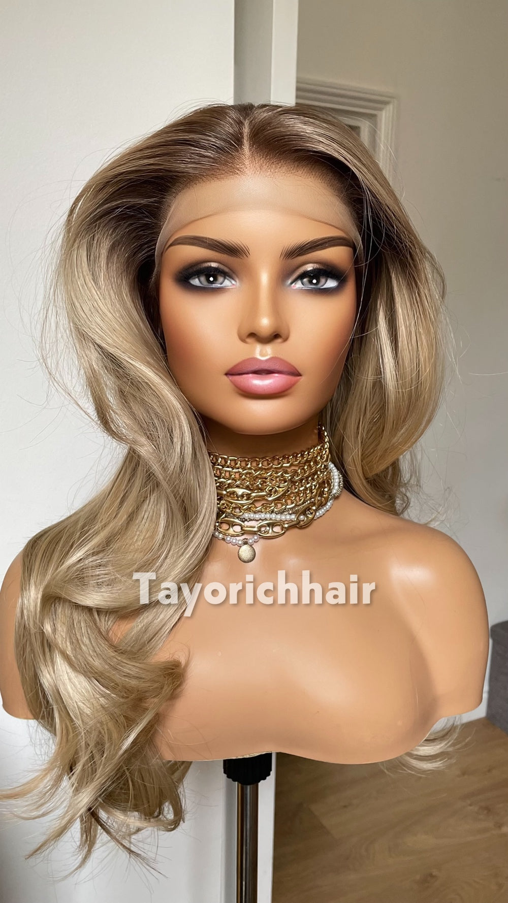 Sun Kissed Honey Blonde Wavy Lace Front Wig - 20" Heat Resistant Synthetic | Suitable for Medical Hair Loss, Alopecia & Fashion