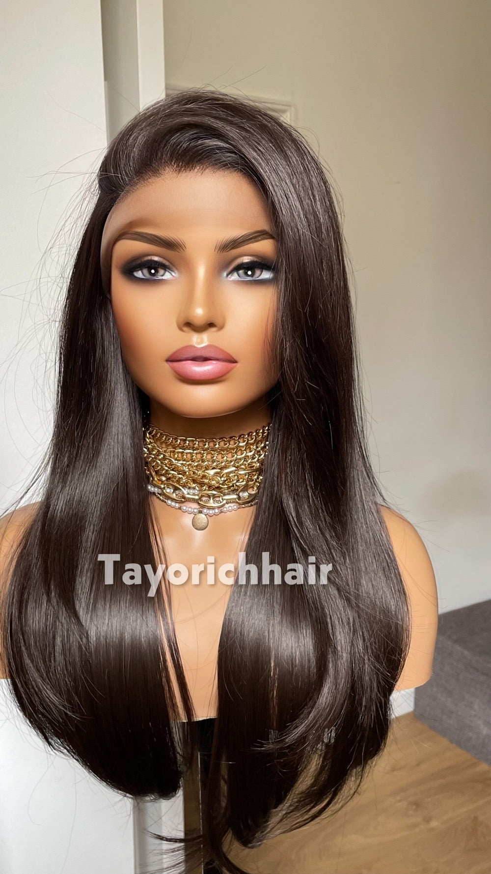 Long Straight Dark Brown Synthetic Wig: Free Part 20 Inch Synthetic, Spring Summer Wigs Collection