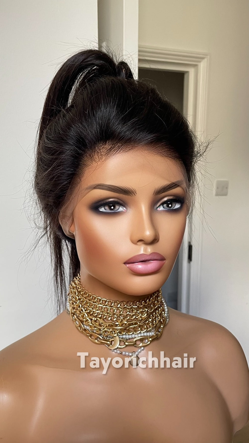 Full Lace Wig•Full Human Hair Lace Wig•Up do Ponytail Human Hair Wig•Full Real Hair Wig•HD Lace Wig•22 Inches Human Hair Wig•Low Density Wig
