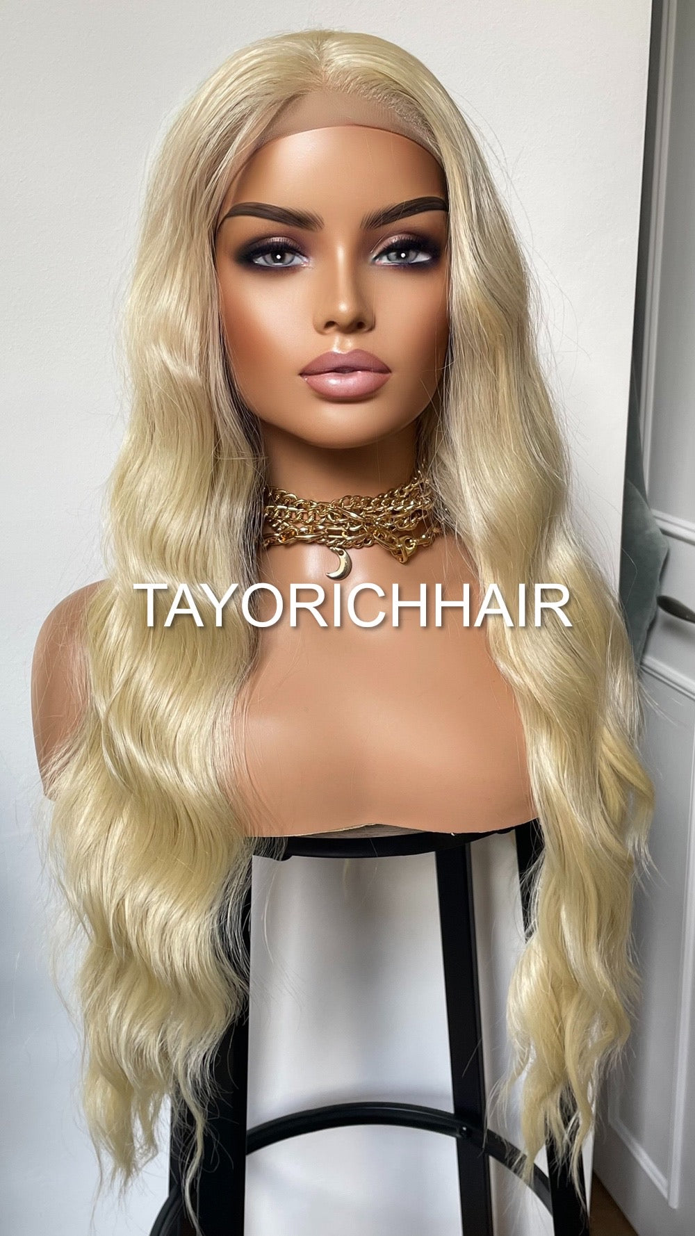 Golden Platinum Blonde Synthetic Wig By Tayorichhair