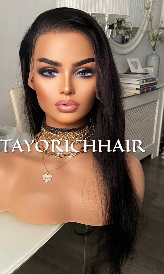 Full Lace Wig•Full Human Hair Lace Wig•Up do Ponytail Human Hair Wig•Full Real Hair Wig•HD Lace Wig•22 Inches Human Hair Wig•Low Density Wig