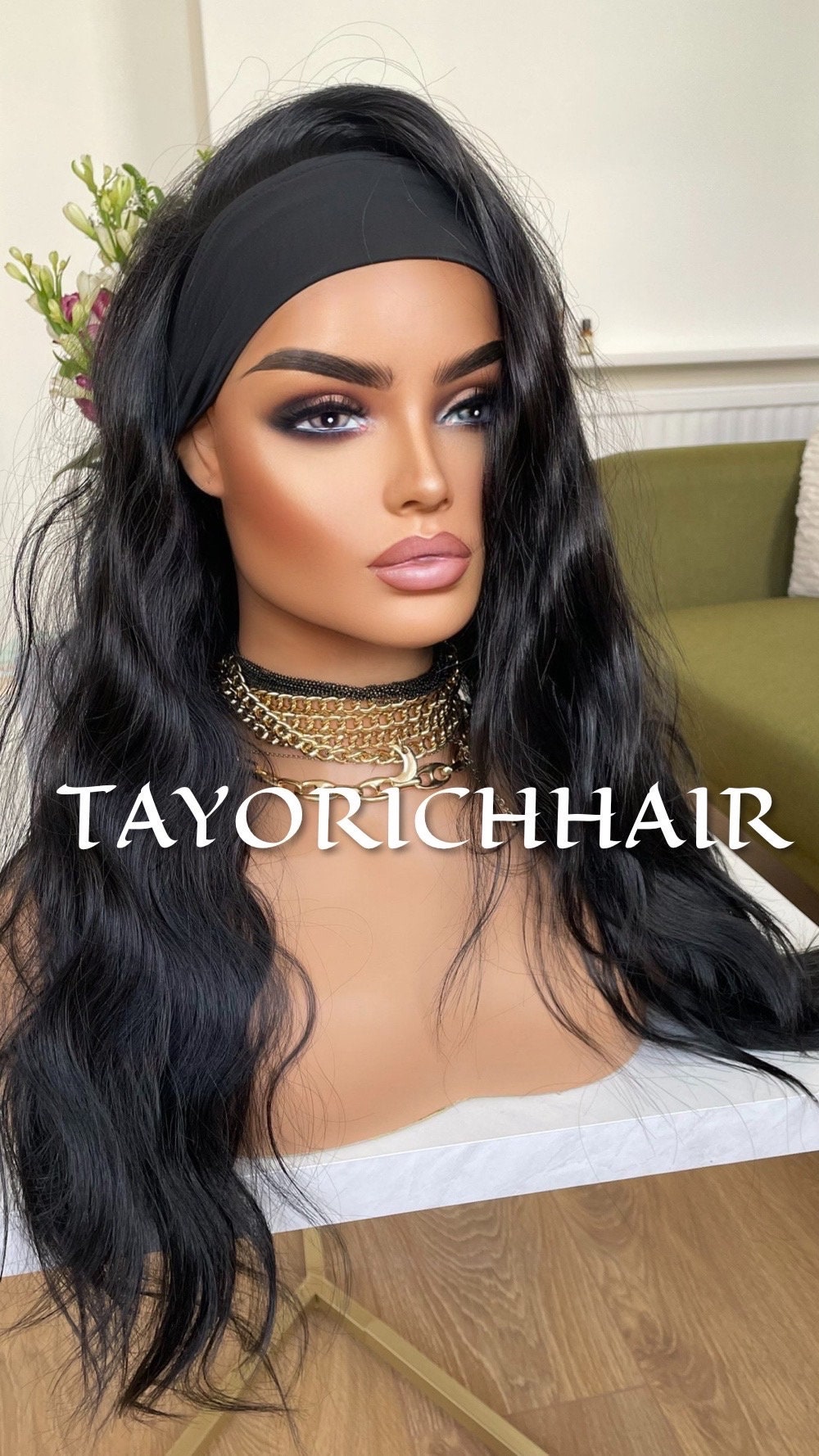Black Ponytail Synthetic Wig/ No Lace Wig/ Easy To Wear Beginner Friendly Wig/ Sports Exercise Running Wig/ Black Wig For Workout